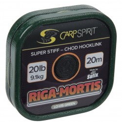 FIR MONOFILAMENT MONTURI CARP SPIRIT RIGA MORTIS LO-VIS GREEN CHOD HOOKLINK 20M 20lb